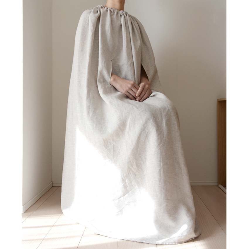 365steam よもぎ蒸し用マント (麻) ミックスベージュ 1枚