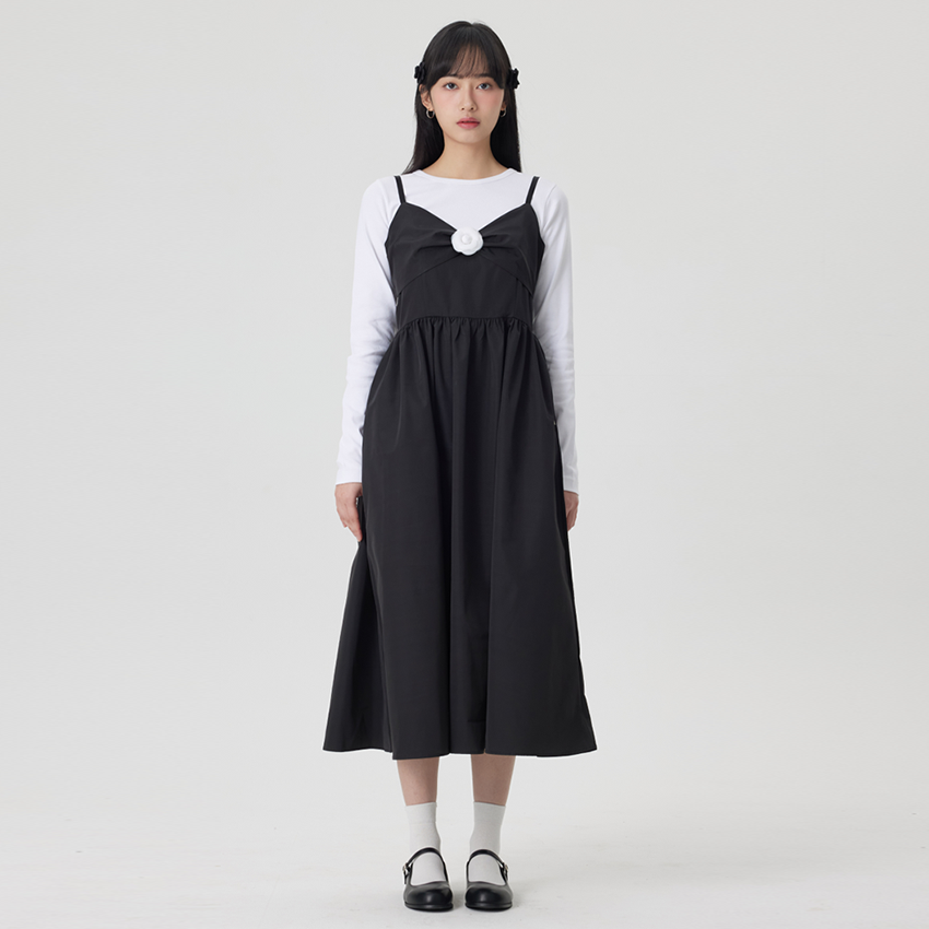 SOODAL スフレエプロン ホワイトコサージュ フリーサイズ
