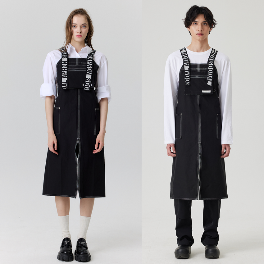 SOODAL ブラックシャークグラフィックエプロン フリーサイズ