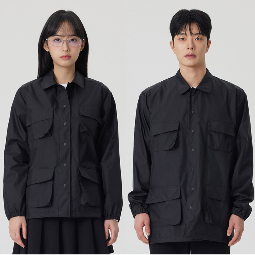 SOODAL オープンバック ワークシャツ ブラック