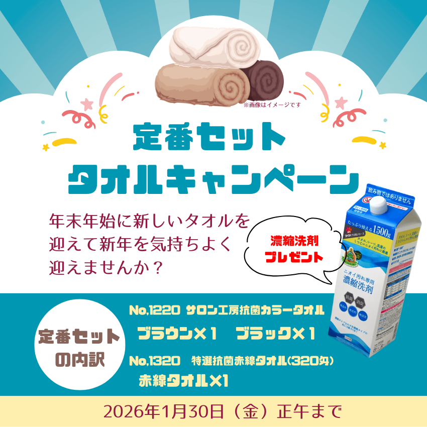 ★サロン様応援キャンペーン★ タオル買い替えセット 定番タオル セット B